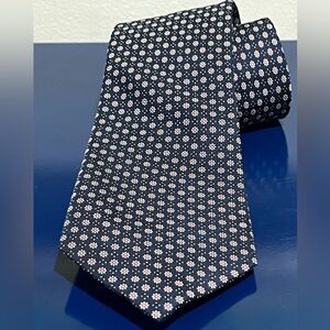 Hawes & Curtis Daisy Floral Silk Mens Tie Blue Pink White Jeremy Street London